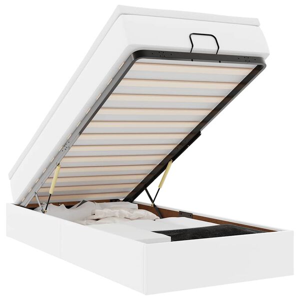 vidaXL Okvir kreveta s madracem bijela 100x200cm umjetna koža