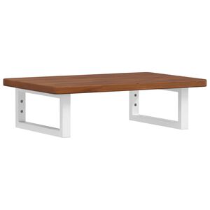 vidaXL Zidna polica za umivaonik od čelika i masivne hrastovine