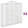 vidaXL Lučne gabionske ko&scaron;are 4 kom 200x30x180/200cm pocinčano željezo