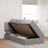 vidaXL Krevet s prostorom za pohranu s LED-om Sivo-smeđa 100 x 200 cm