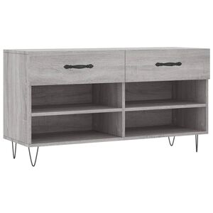 vidaXL Klupa za cipele siva boja hrasta 102x35x55 cm konstruirano drvo
