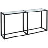 vidaXL Konzolni stol boja bijeli mramor 160x35x75,5 cm kaljeno staklo