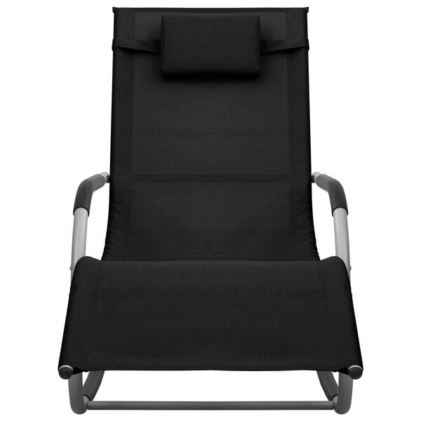 vidaXL Ležaljke za sunčanje od tekstilena 2 kom crno-sive