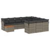 vidaXL 11-dijelni set vrtnih sofa od poliratana s jastucima sivi