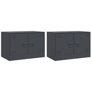 vidaXL TV ormarići 2 kom antracit 67 x 39 x 44 cm čelični