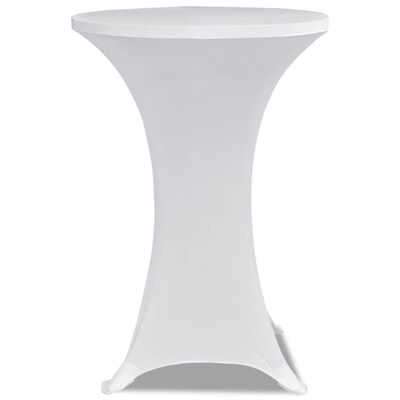 Bijeli rastežljiv stolnjak za stolove Ø80 2 kom