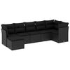 vidaXL 7-dijelni set vrtnih sofa od poliratana s jastucima crni