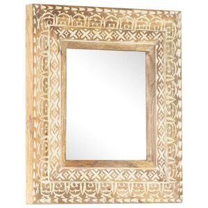 vidaXL Ručno izrezbareno ogledalo 50 x 50 x 2,6 cm masivno drvo manga