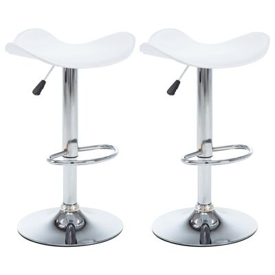 vidaXL Okretni barski stolci od umjetne kože 2 kom bijeli