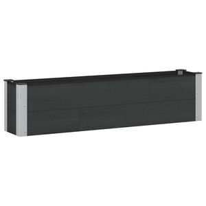 vidaXL Povi&scaron;ena vrtna gredica Crna 150 x 30 x 36 cm WPC i aluminij