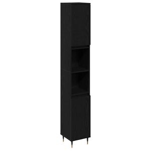 vidaXL Kupaonski ormar Crni hrast 30 x 30 x 190 cm Konstruirano drvo