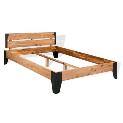 vidaXL Okvir za krevet od masivnog bagremovog drva i čelika 193x203 cm