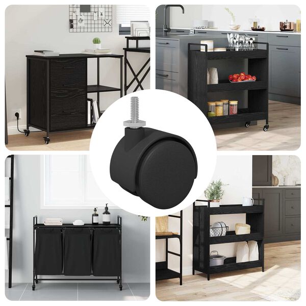 vidaXL Kotači 12 pcs Crna 40,1 x 40,1 x 37,8 mm PP i čelik