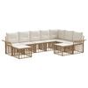 vidaXL Set vanjskih sofa 9 kom. Prirodna i krema bijela Poliester