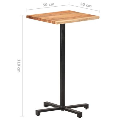 vidaXL Barski stol sa živim rubovima 50x50x110 cm masivno drvo bagrema