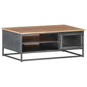 vidaXL Stolić za kavu sivi 90 x 50 x 35 cm od masivnog bagremovog drva