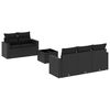 vidaXL 6-dijelni set vrtnih sofa s jastucima crni od poliratana
