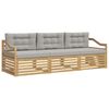 vidaXL Set vanjskih sofa 3 pcs Bijela i svjetlosiva Poliester