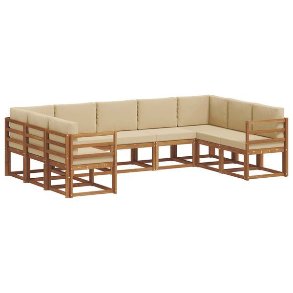 vidaXL Set vanjskih sofa s jastukom 9 pcs Prirodna i bež
