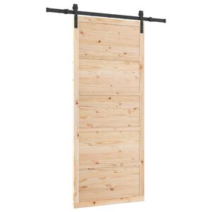 vidaXL Klizna vrata Prirodna 80 x 208 cm Masivna borovina