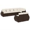 vidaXL 8-dijelni set vrtnih sofa s jastucima smeđi od poliratana