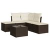 vidaXL 6-dijelni set vrtnih sofa od poliratana s jastucima smeđi