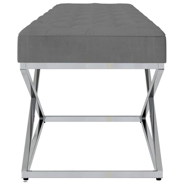 vidaXL Klupa od tamnosivog bar&scaron;una i nehrđajućeg čelika