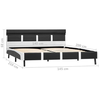 vidaXL Okvir za krevet od umjetne kože s LED svjetlom sivi 140x200 cm