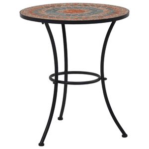 vidaXL Bistro stolić s mozaikom narančasto-sivi 60 cm keramički