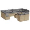 vidaXL 13-dijelni set vrtnih sofa s jastucima poliratan Bež