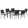 vidaXL Vrtni set za objed 7 pcs Crna i svijetlo siva PE ratan