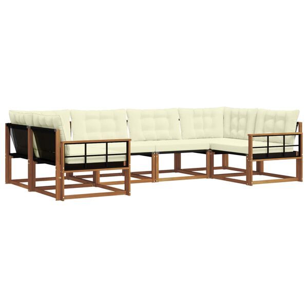 vidaXL Set vanjskih sofa s jastukom 6 pcs Prirodna i krem