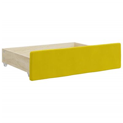 vidaXL Ladice za krevet žute 2 kom od konstruiranog drva i baršuna