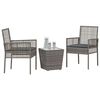 vidaXL Bistro set za vrt 3 pcs Siva Poli ratan
