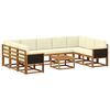 vidaXL Set vanjskih sofa 10 kom. Prirodna i krem