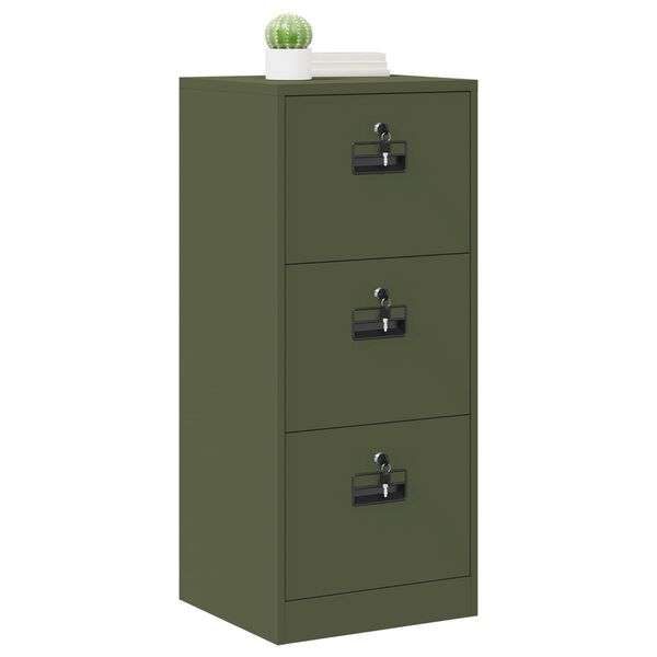 vidaXL Kabinet za datoteke Maslinasto zelena 45,5 x 42 x 106,5 cm