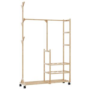 vidaXL Stalak za odjeću s policama i kotačima 100x38x175,5 cm bambus