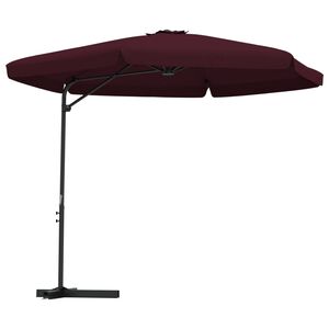 vidaXL Vrtni suncobran s čeličnim stupom 300 cm bordo