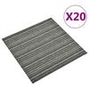 vidaXL Tepih 20 pcs Prugasta antracit 50 x 50 cm 100% Polipropilen