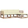 vidaXL Set vanjskih sofa s jastukom 4 pcs Prirodna i krem