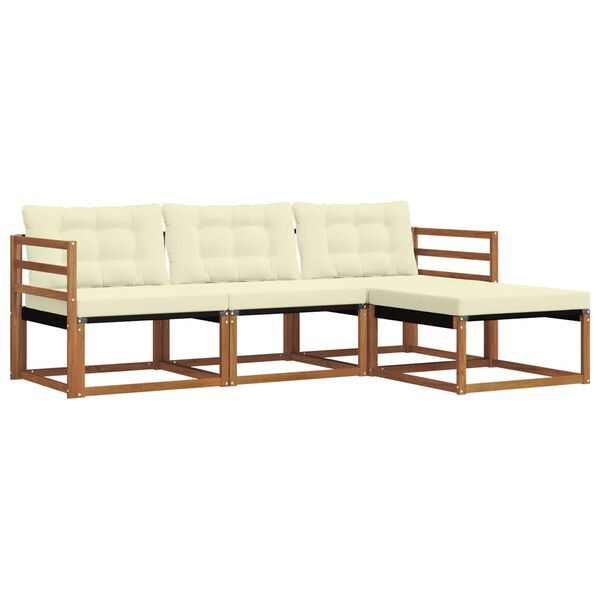vidaXL Set vanjskih sofa s jastukom 4 pcs Prirodna i krem