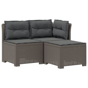 vidaXL Dvosjedni vrtni sofa s jastucima u ratan izgledu PP Svjetlosiva