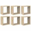 vidaXL Kockaste zidne police 6 kom boja hrasta sonome 26 x 15 x 26 cm