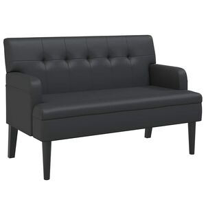 vidaXL Klupa s naslonom crna 112x65,5x75 cm umjetna koža