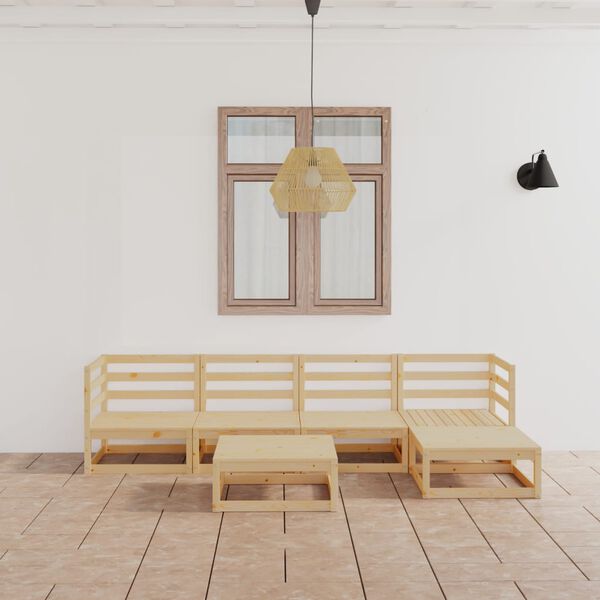 vidaXL 6-dijelna vrtna garnitura od masivne borovine