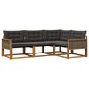 vidaXL Set vanjskih sofa 4 kom. Prirodna i crna