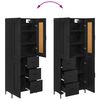 vidaXL Highboard s ladicama 2 pcs Crni hrast Konstruirano drvo