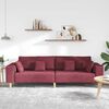 vidaXL Tkaninska sofa s jastukom Vinska crvena 208 cm tkanina
