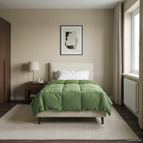 vidaXL Zimska pokrivača &Scaron;onerisan Zelena 155 x 200 cm Mikrovlakna