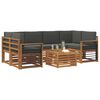 vidaXL Set vanjskih sofa 7 pcs Prirodna i antracit Čvrsto drvo akacije